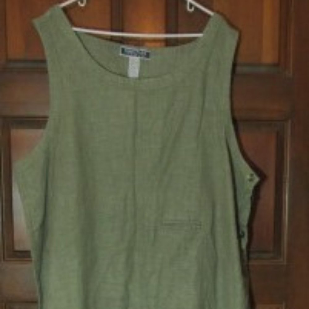 DIRECTIVES WOMAN 3X Olive Linen/Cotton Dress